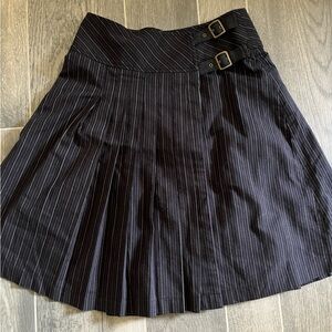 Black Pleated Skater Skirt